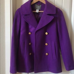 gorgeous purple stadium-cloth pea coat